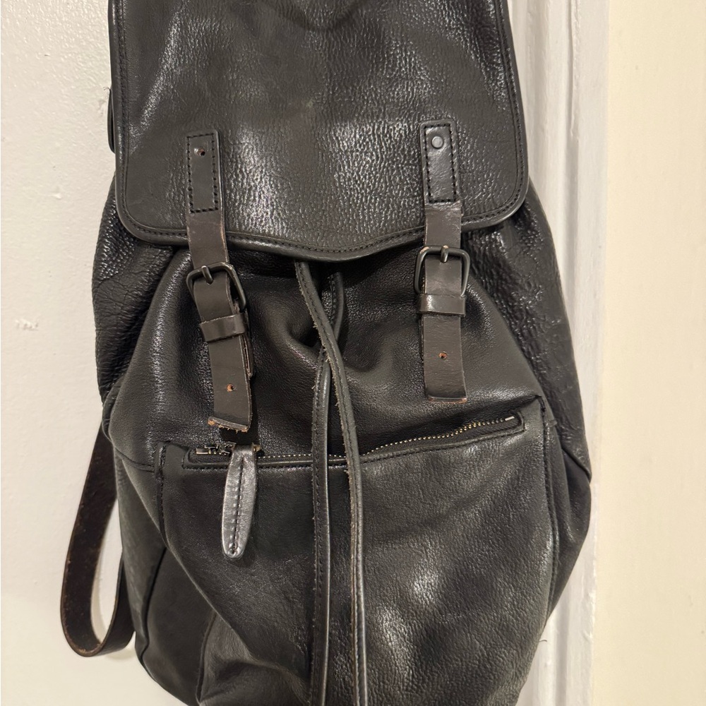 Black Leather Backpack
